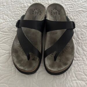 Mephisto Black Cross-Strap Sandals